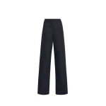 Adam Lippes Noam Pants in Stretch Silk Wool, Black | Tailored pants | Coveti