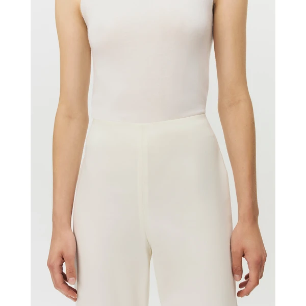 Adam Lippes Noam Pants in Stretch Silk Wool, Ivory