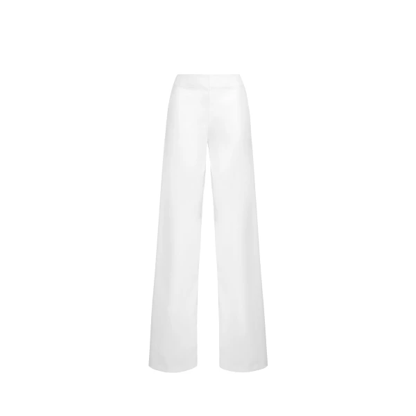 Noam Pants in Stretch Silk Wool, Ivory