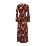 Adam Lippes Paravacini Dress in Printed Silk Crepe De Chine, Ruby Floral | Maxi Dresses | Coveti
