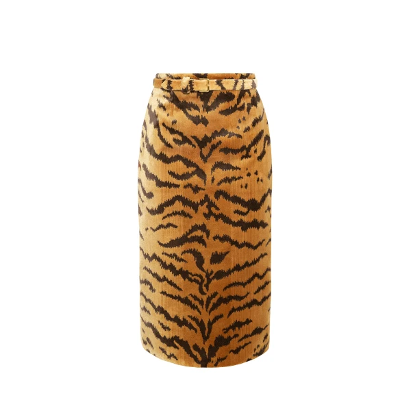 Rei Skirt in Tiger Jacquard, Tiger