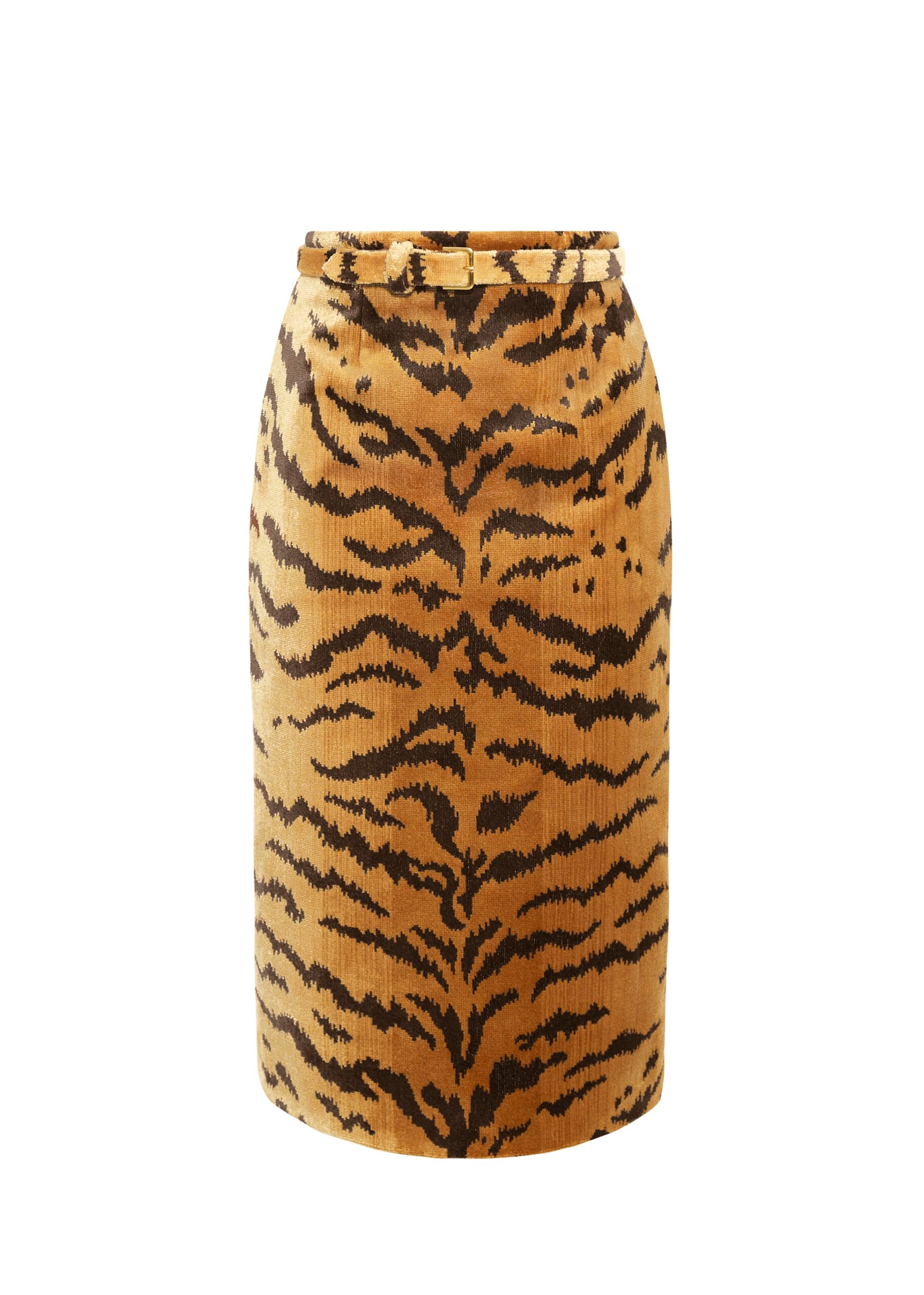 Adam Lippes Rei Skirt in Tiger Jacquard, Tiger Adam Lippes Rei Skirt in Tiger Jacquard, Tiger | Pencil Skirts | Coveti