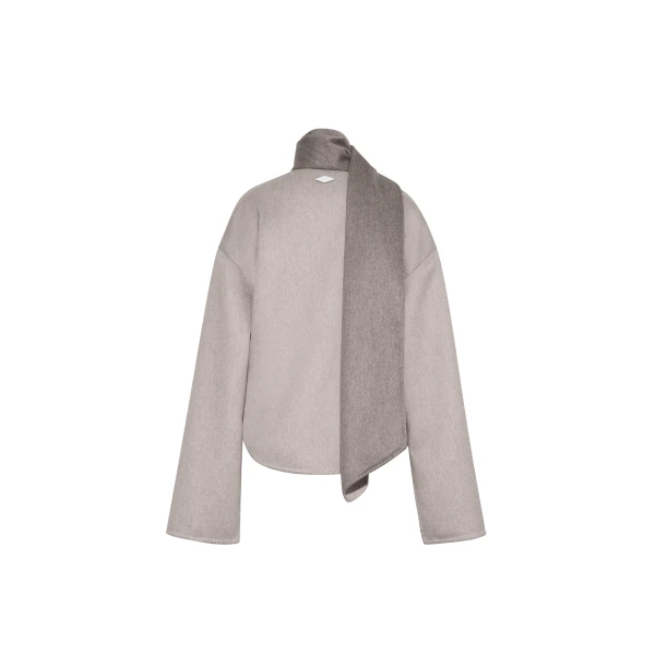 Adam Lippes Rhodes Jacket in Double-Face Cashmere, Mink Grey