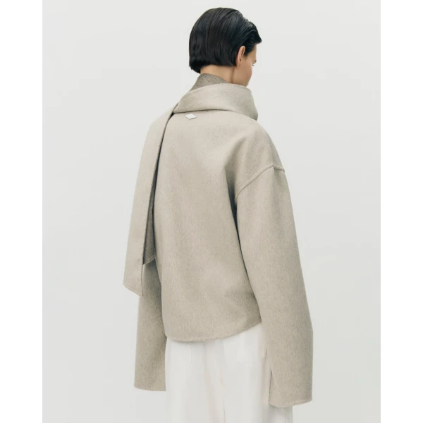 Adam Lippes Rhodes Jacket in Double-Face Cashmere, Mink Grey