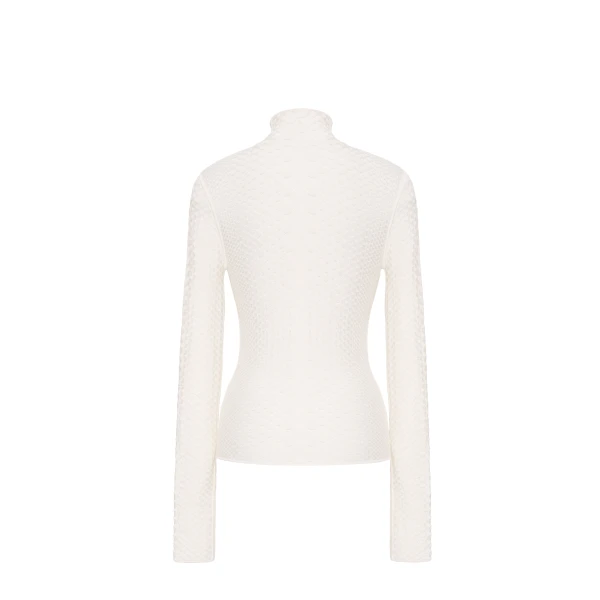 Adam Lippes Sarita Top in Viscose Python, Ivory
