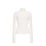 Adam Lippes Sarita Top in Viscose Python, Ivory | Sweaters | Coveti