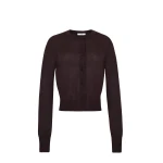 Adam Lippes Worth Cardigan in Fine Cashmere, Espresso | Cardigan | Coveti