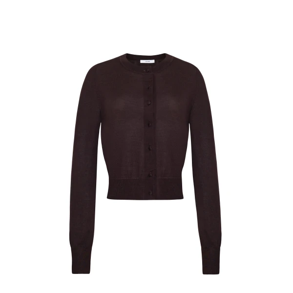 Worth Cardigan in Fine Cashmere, Espresso