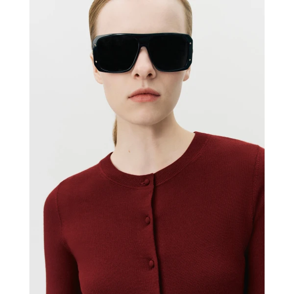 Adam Lippes Worth Cardigan in Fine Cashmere, Merlot