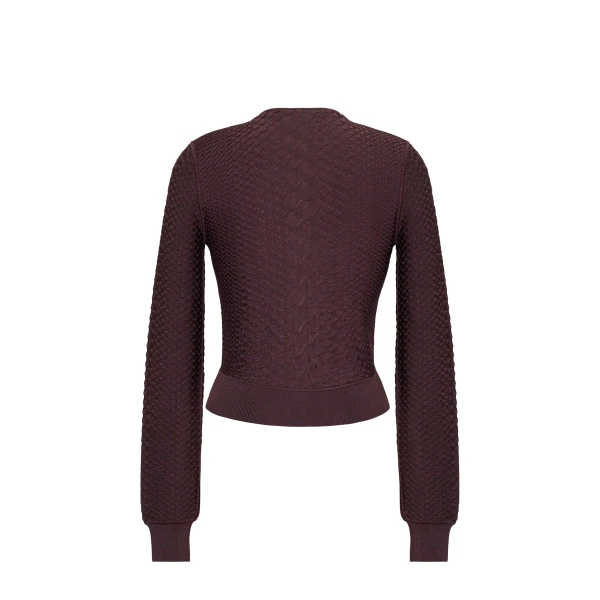Adam Lippes Worth Cardigan in Viscose Python, Espresso