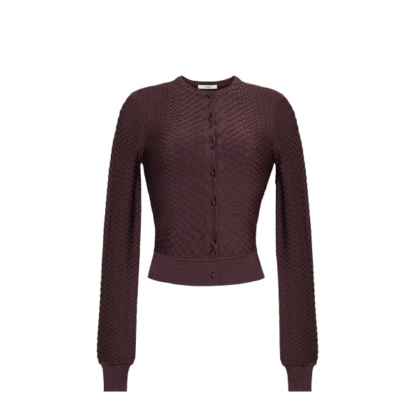 Adam Lippes Worth Cardigan in Viscose Python, Espresso | Cardigan | Coveti