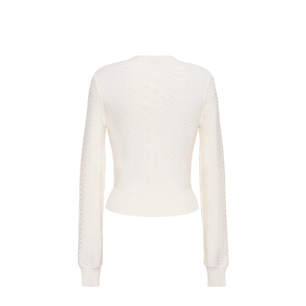 Adam Lippes Worth Cardigan in Viscose Python, Ivory