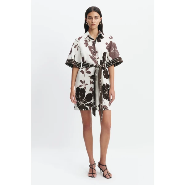 Aje Addie Mini Shirt Dress in Sierra Print | Mini Dresses | Coveti
