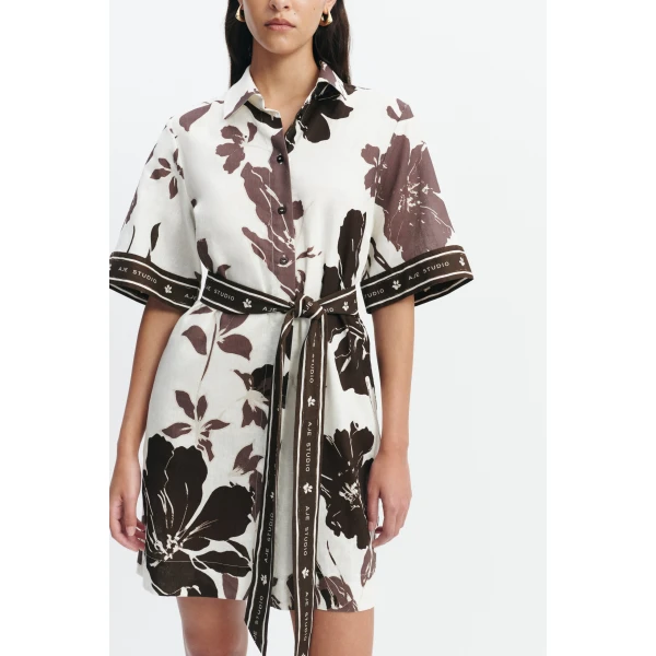 Aje Addie Mini Shirt Dress in Sierra Print | Mini Dresses | Coveti
