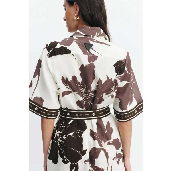 Aje Addie Mini Shirt Dress in Sierra Print | Mini Dresses | Coveti