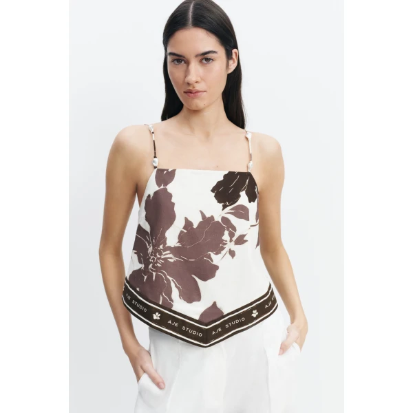 Aje Addie Tie Back Top in Sierra Print | Tops | Coveti