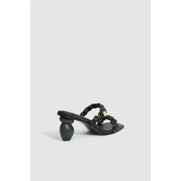 Aje Aestra Plaited Mid Heel in Black | Heels | Coveti