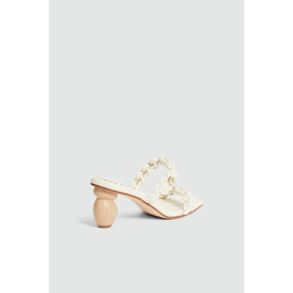 Aje Aestra Plaited Mid Heel in Ivory | Heels | Coveti