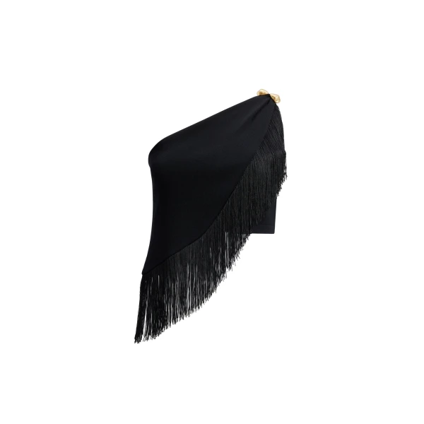 Aje Align Knit Top in Black | Knitwear | Coveti