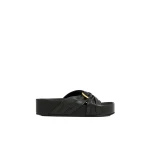 Aje Alina Stacked Slide in Black | Flip Flops & Slides | Coveti