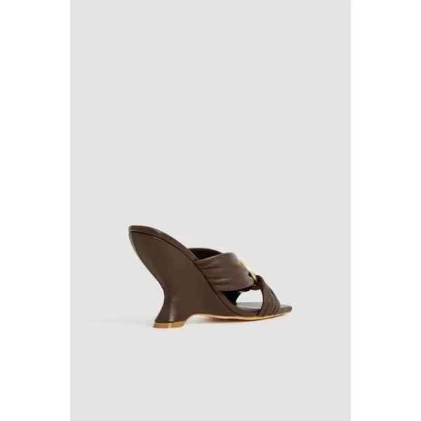 Aje Alina Wedge Mule in Chocolate | Heels | Coveti
