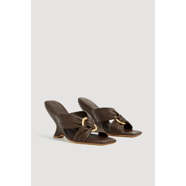 Aje Alina Wedge Mule in Chocolate | Heels | Coveti