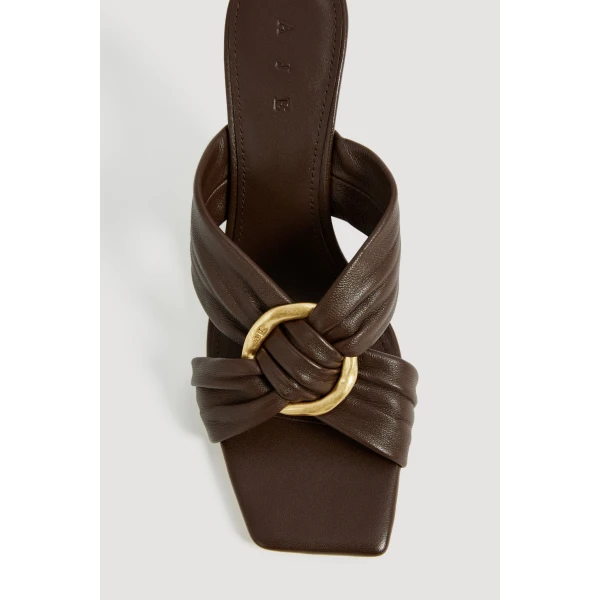 Aje Alina Wedge Mule in Chocolate | Heels | Coveti