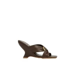 Aje Alina Wedge Mule in Chocolate | Heels | Coveti