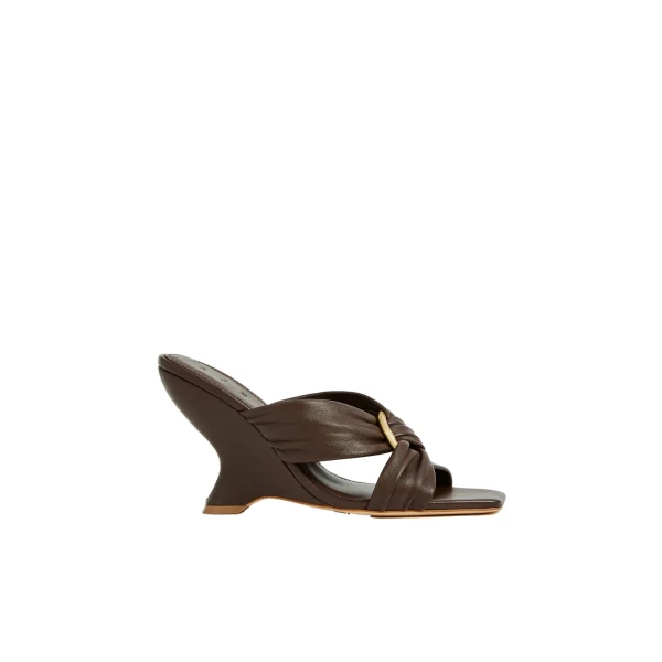 Aje Alina Wedge Mule in Chocolate | Heels | Coveti