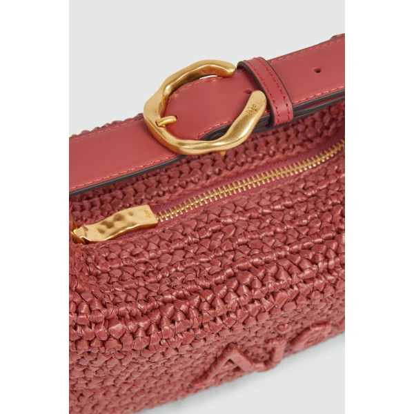 Aje Amara Texture Mini Bag in Terracotta | Clutch Bags | Coveti