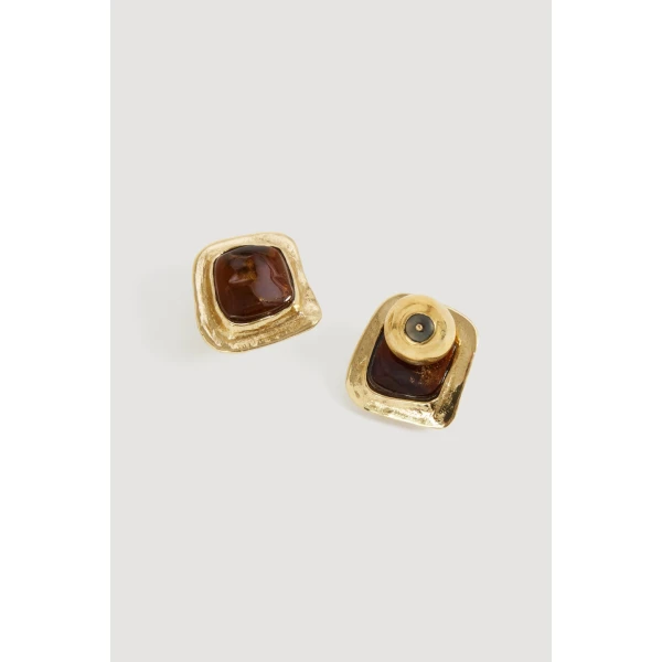 Aje Amelia Stud Earring in Gold/Bronze | Earrings | Coveti