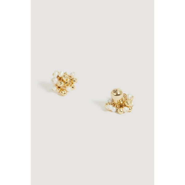 Aje Ana Small Cluster Stud in Gold/Pearl | Earrings | Coveti