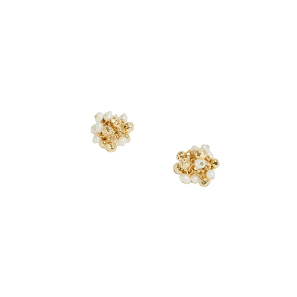 Aje Ana Small Cluster Stud in Gold/Pearl | Earrings | Coveti