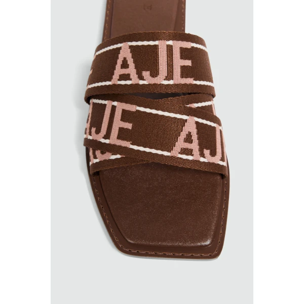 Aje Anais Slide in Chocolate | Flip Flops & Slides | Coveti