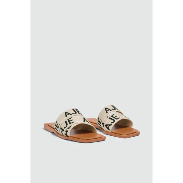 Aje Anais Slide in Tan/Natural | Flip Flops & Slides | Coveti