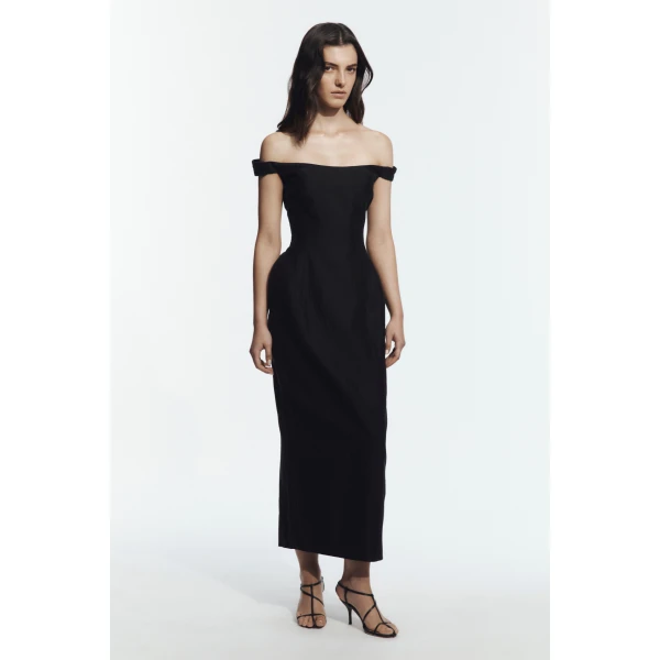 Aje Aphrodite Midi Dress in Black | Midi Dresses | Coveti