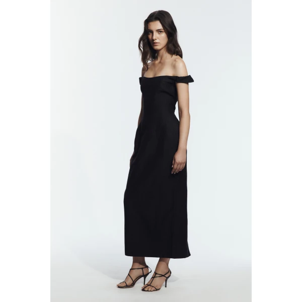 Aje Aphrodite Midi Dress in Black | Midi Dresses | Coveti
