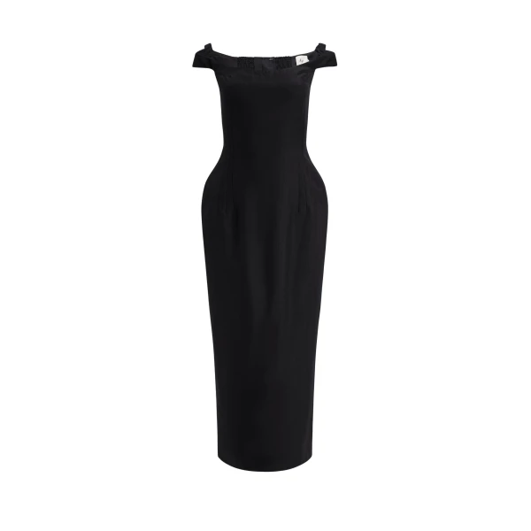 Aje Aphrodite Midi Dress in Black | Midi Dresses | Coveti