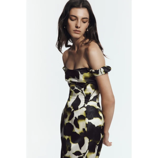 Aje Aphrodite Midi Dress in Ink Folia | Midi Dresses | Coveti