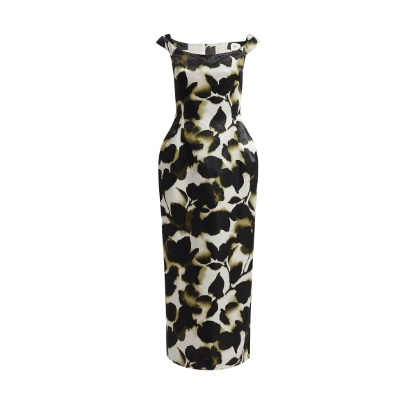 Aje Aphrodite Midi Dress in Ink Folia | Midi Dresses | Coveti