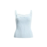 Aje April Lace Knit Tank in Arctic Blue | Knitwear | Coveti