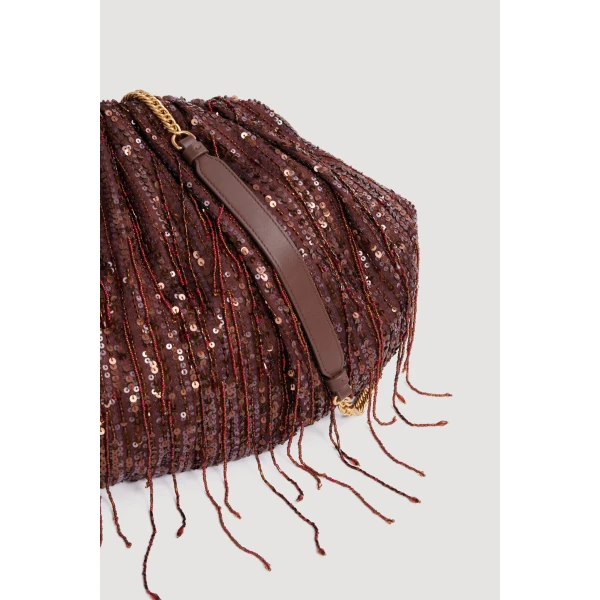 Aje Arden Embellished Clutch in Mahogany | Clutch Bags | Coveti