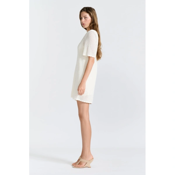 Aje Asher Knit Mini Dress in Ivory | Mini Dresses | Coveti