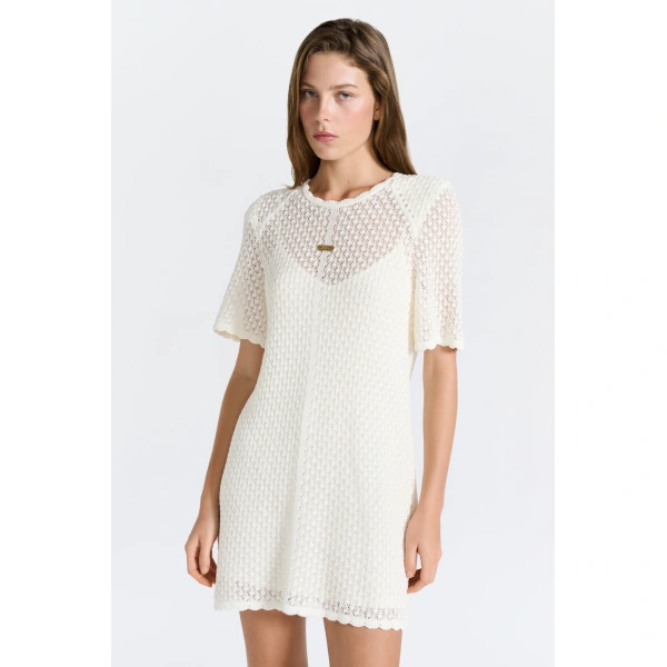 Aje Asher Knit Mini Dress in Ivory | Mini Dresses | Coveti