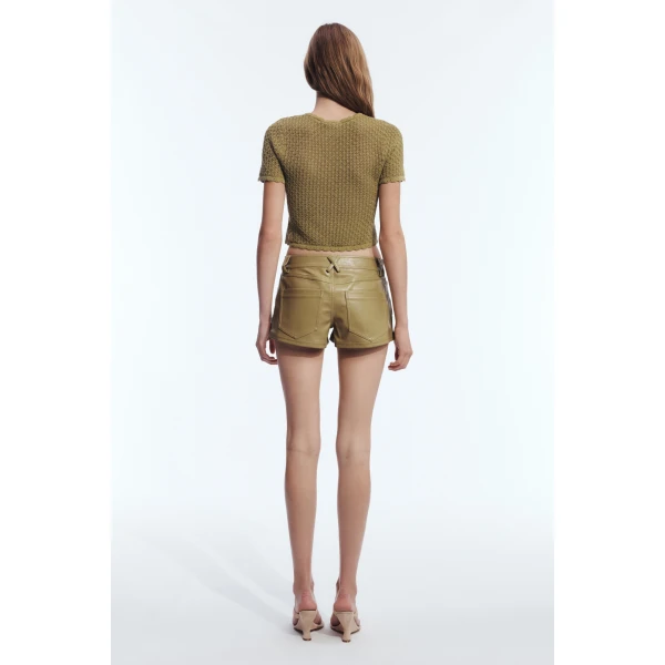 Aje Asher Knit Tee in Avocado | Knitwear | Coveti