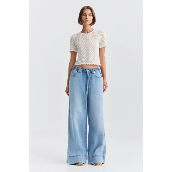 Aje Asher Knit Tee in Ivory | Knitwear | Coveti