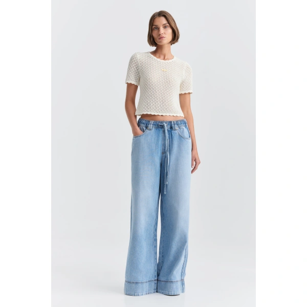 Aje Asher Knit Tee in Ivory | Knitwear | Coveti