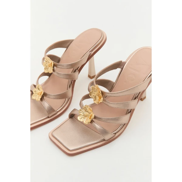 Aje Aventura Heel in Champagne Gold | Heels | Coveti