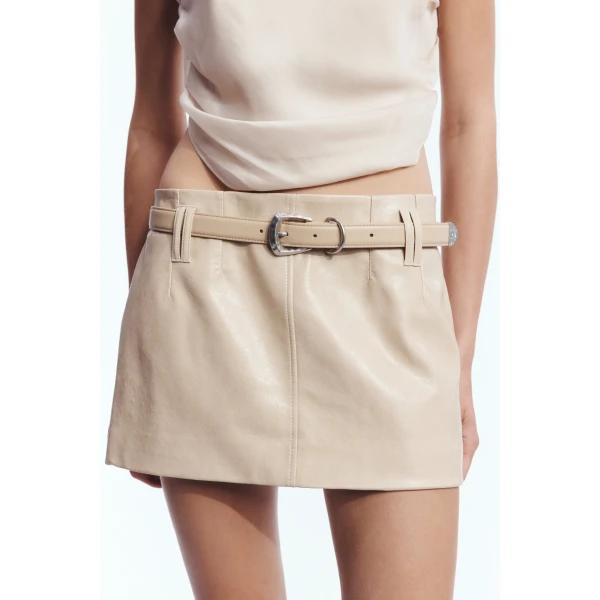 Aje Beria Mini Skirt in Light Sand | Skirts | Coveti