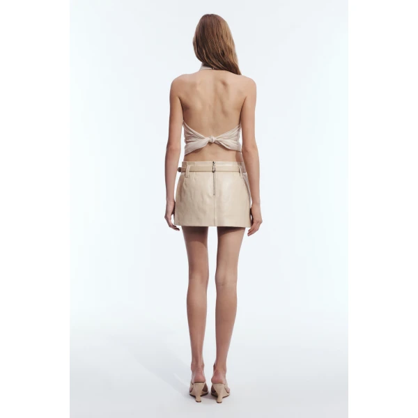 Aje Beria Mini Skirt in Light Sand | Skirts | Coveti